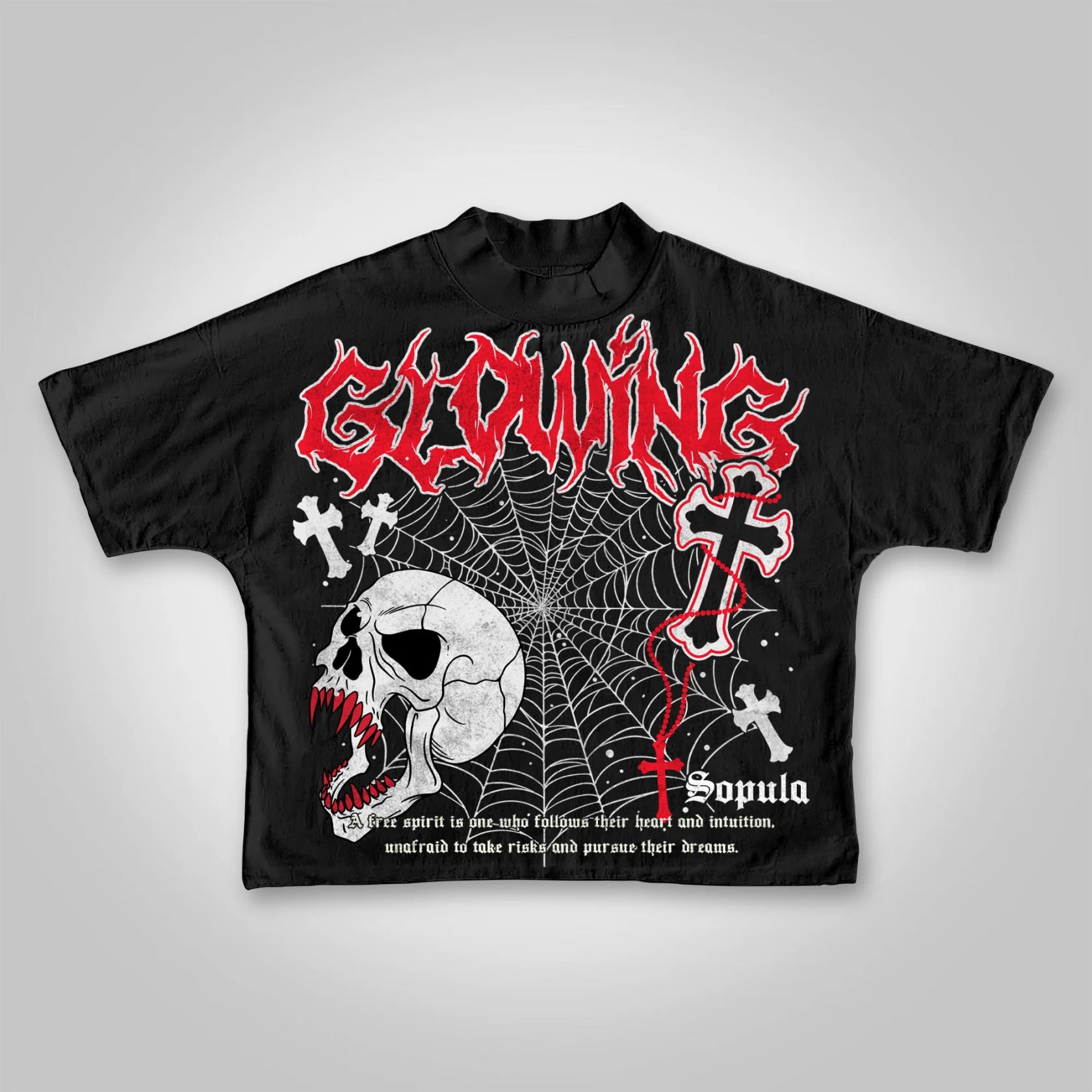 Vintage Dark Centipede Skeletal Graphic Cotton Print T-Shirt Men Y2K Summer Short Sleeves Oversize T-Shirt Women Casual Tee Tops