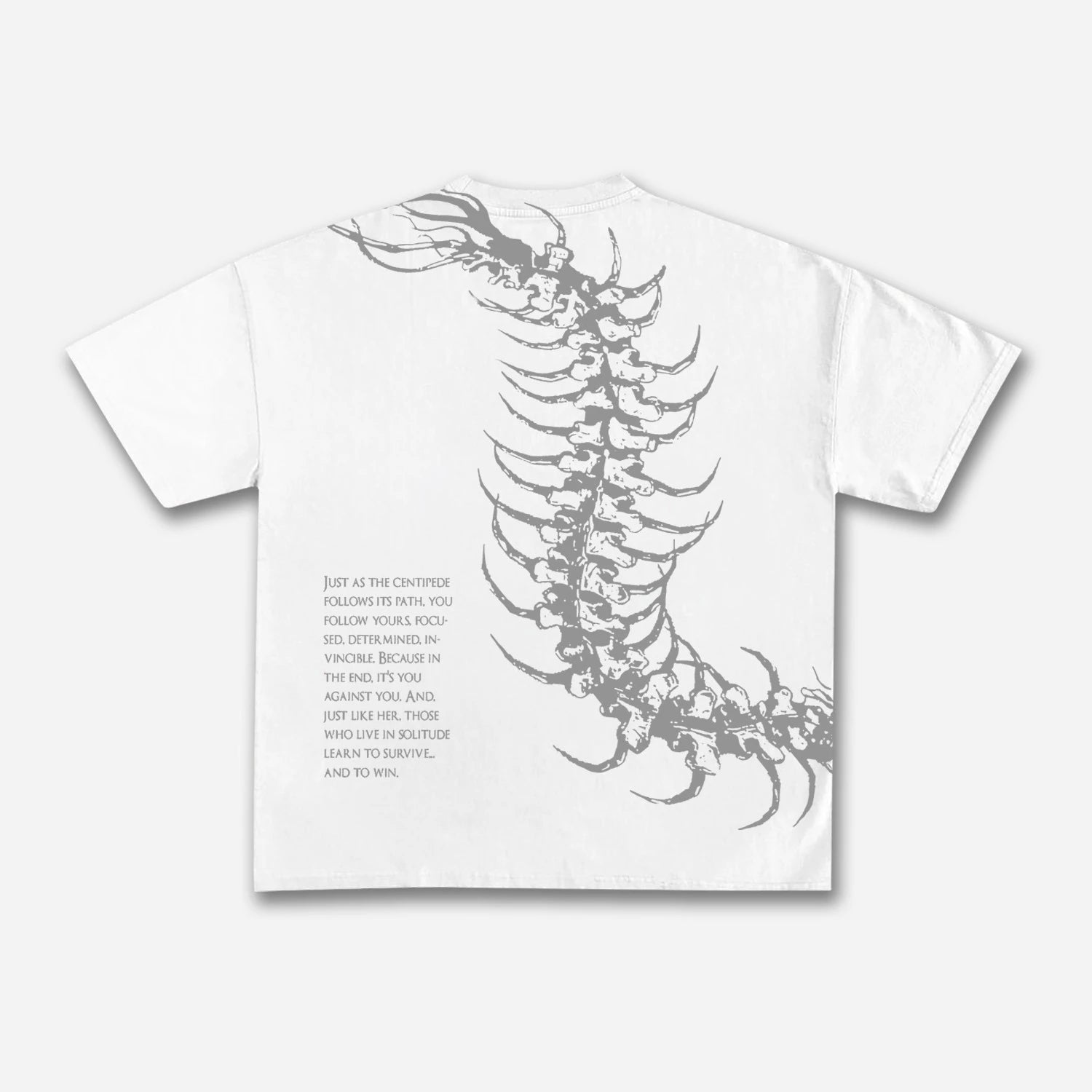 Vintage Dark Centipede Skeletal Graphic Cotton Print T-Shirt Men Y2K Summer Short Sleeves Oversize T-Shirt Women Casual Tee Tops